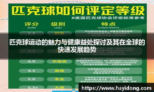 匹克球运动的魅力与健康益处探讨及其在全球的快速发展趋势